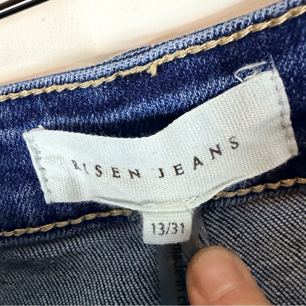 RISEN JEANS Women’s Size 13/31 Denim Wide Leg High Rise Fit Stretch Style - Picture 7 of 14